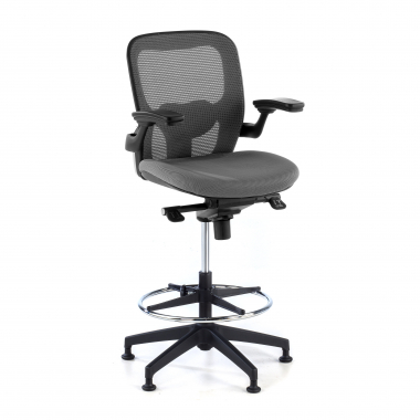 tabouret ergonomique gris tabouret de bureau maille accoudoirs fixes 1
