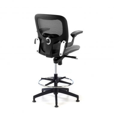 tabouret ergonomique gris tabouret de bureau maille accoudoirs fixes 7