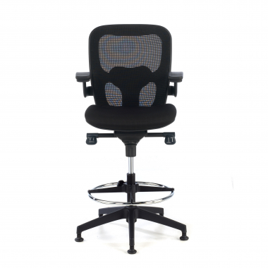 tabouret ergonomique noir tabouret de bureau maille accoudoirs fixes 3