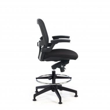tabouret ergonomique noir tabouret de bureau maille accoudoirs fixes 5