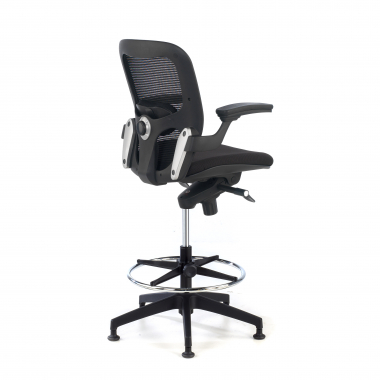 tabouret ergonomique noir tabouret de bureau maille accoudoirs fixes 6