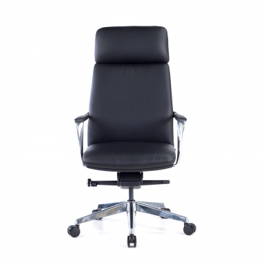 fauteuil de bureau noir cuir authentique accoudoirs rembourres 3