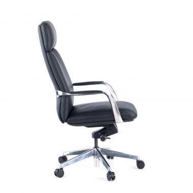 fauteuil de bureau noir cuir authentique accoudoirs rembourres 4