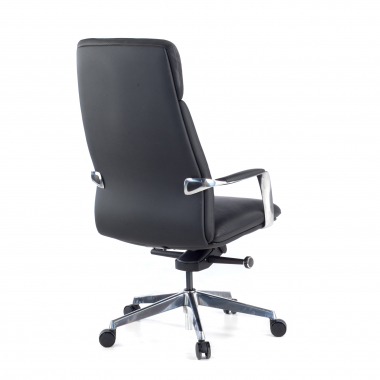 fauteuil de bureau noir cuir authentique accoudoirs rembourres 7