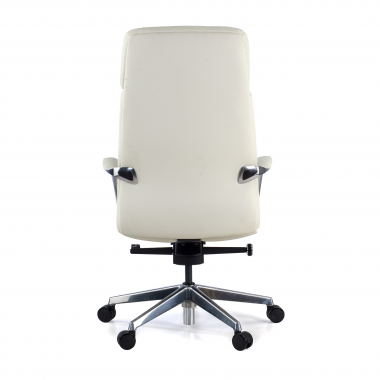 fauteuil de bureau blanc cuir authentique accoudoirs rembourres 9
