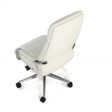 fauteuil de bureau blanc cuir authentique accoudoirs rembourres 8