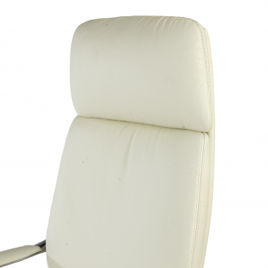 fauteuil de bureau blanc cuir authentique accoudoirs rembourres 10