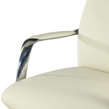 fauteuil de bureau blanc cuir authentique accoudoirs rembourres 5