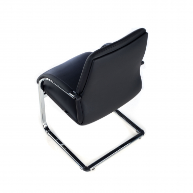chaise de conference noir cuir authentique accoudoirs rembourres 7