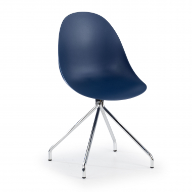chaise de reunion bleu base pyramide plastique sans accoudoirs 1