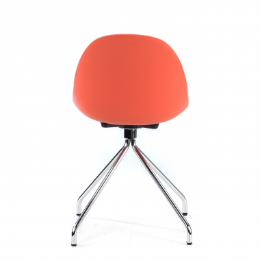 chaise de reunion rouge base pyramide plastique sans accoudoirs 8
