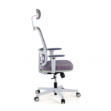 chaise de bureau blanc gris kaito maille accoudoirs mobiles appui tete 4