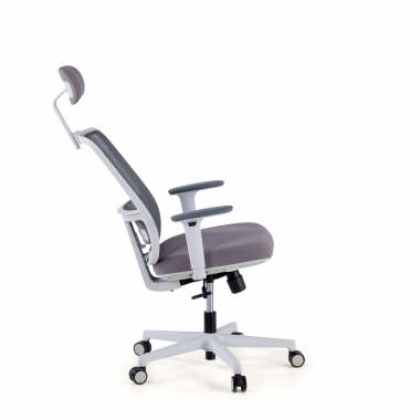 chaise de bureau blanc gris kaito maille accoudoirs mobiles appui tete 5