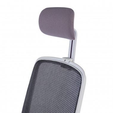 chaise de bureau blanc gris kaito maille accoudoirs mobiles appui tete 9