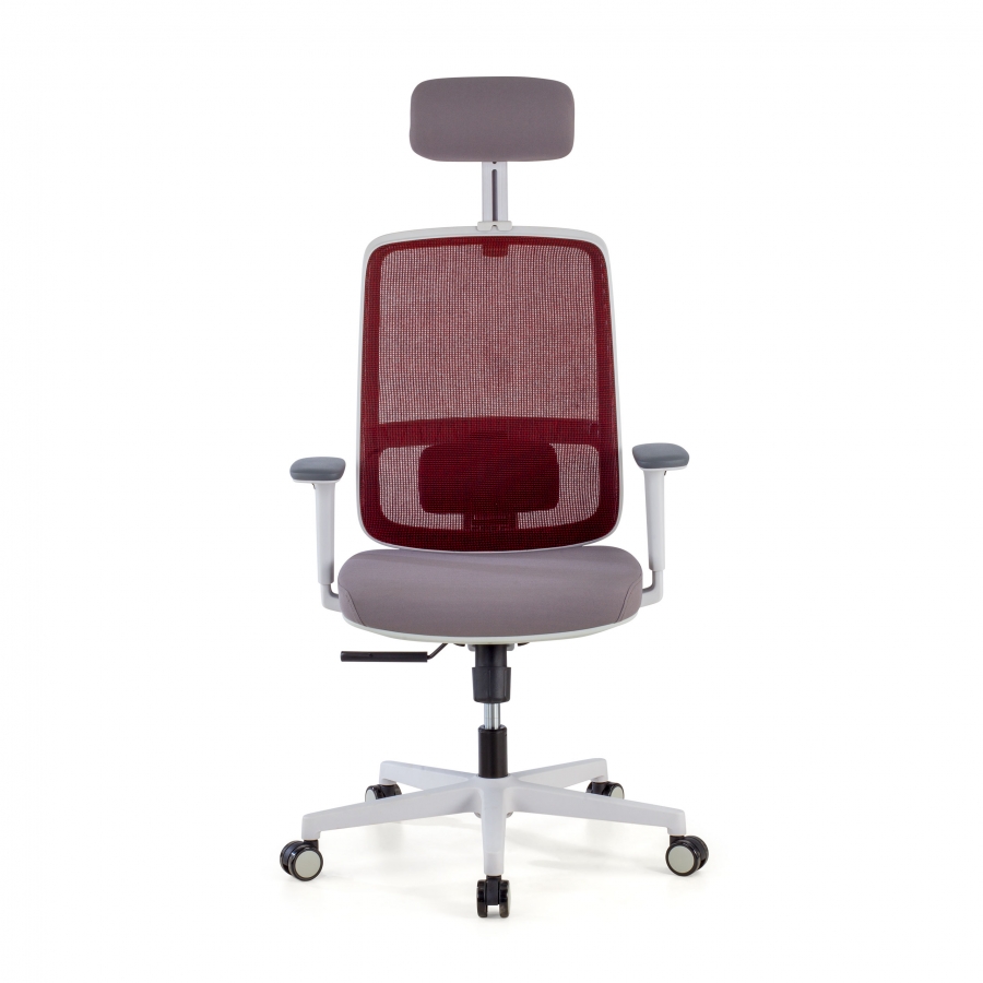 Chaise de Bureau Ergonomique Kaito white avec appuie-tête