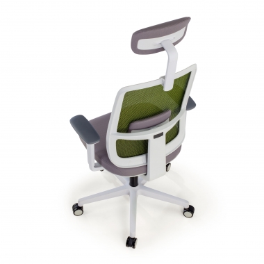 chaise de bureau blanc vert kaito maille accoudoirs mobiles appui tete 8