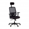 Chaise de bureau professionnelle Kaito noire avec appuie-tête