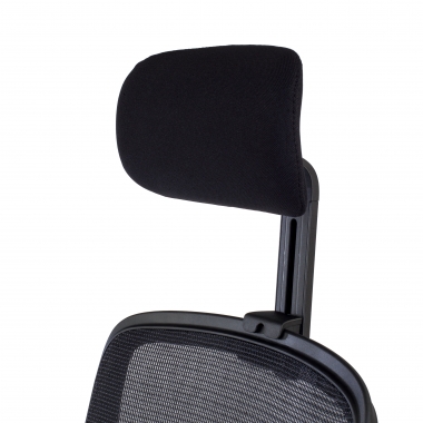 chaise de bureau noir structure noire appui tete maille accoudoirs reglables 1d soutien lombaire appui tete 9