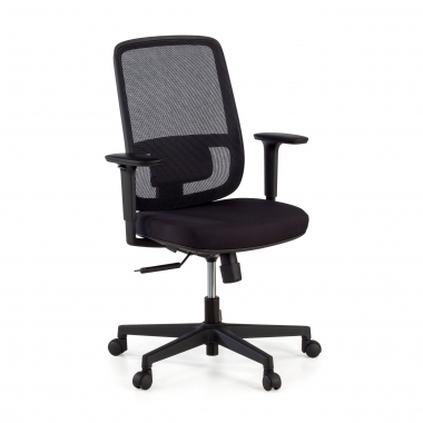 chaise de bureau noir structure noire maille accoudoirs reglables 1d soutien lombaire 1