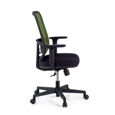chaise de bureau vert structure noire maille accoudoirs reglables 1d soutien lombaire 5