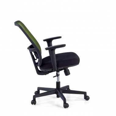 chaise de bureau vert structure noire maille accoudoirs reglables 1d soutien lombaire 6