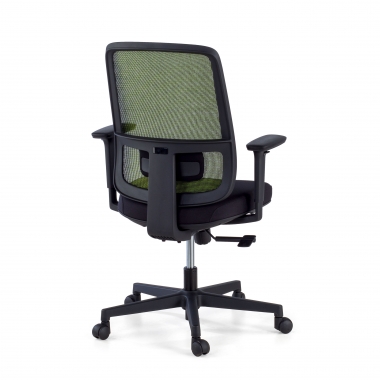 chaise de bureau vert structure noire maille accoudoirs reglables 1d soutien lombaire 7