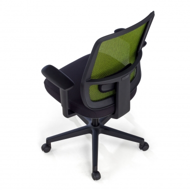 chaise de bureau vert structure noire maille accoudoirs reglables 1d soutien lombaire 9