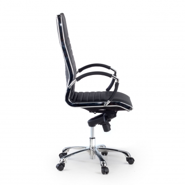 fauteuil de bureau noir cuir naturel cuir authentique accoudoirs rembourres 4