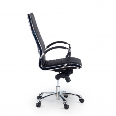 fauteuil de bureau noir cuir naturel cuir authentique accoudoirs rembourres 5