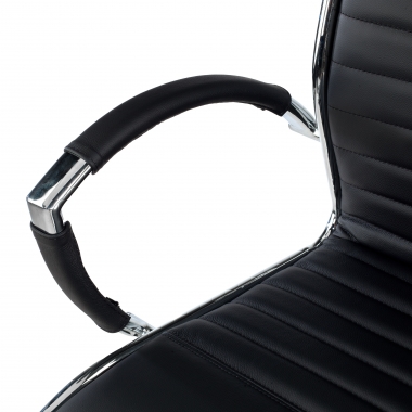 fauteuil de bureau noir cuir naturel cuir authentique accoudoirs rembourres 8