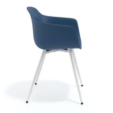 chaise de conference bleu 4 pattes plastique accoudoirs fixes 4