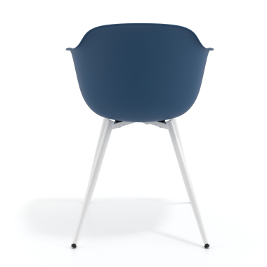 chaise de conference bleu 4 pattes plastique accoudoirs fixes 5