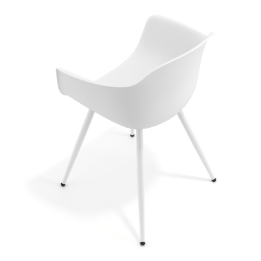 chaise de conference blanc blanc 4 pattes plastique accoudoirs fixes 7