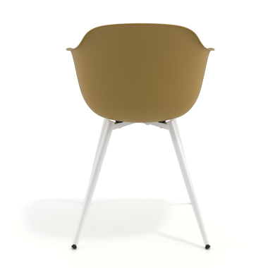 chaise de conference blanc jaune 4 pattes plastique accoudoirs fixes 5