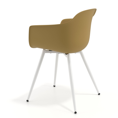 chaise de conference blanc jaune 4 pattes plastique accoudoirs fixes 6