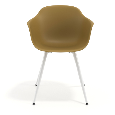 chaise de conference blanc jaune 4 pattes plastique accoudoirs fixes 3