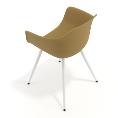 chaise de conference blanc jaune 4 pattes plastique accoudoirs fixes 7