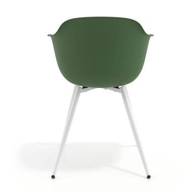 chaise de conference blanc vert 4 pattes plastique accoudoirs fixes 5