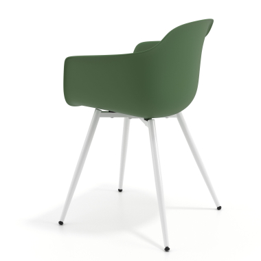 chaise de conference blanc vert 4 pattes plastique accoudoirs fixes 6