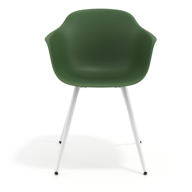 chaise de conference blanc vert 4 pattes plastique accoudoirs fixes 3