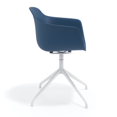 chaise de reunion blanc bleu base pyramide plastique accoudoirs fixes 4