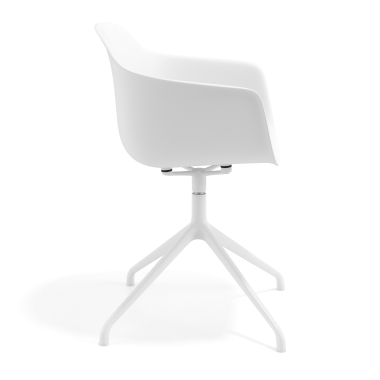 chaise de reunion blanc blanc base pyramide plastique accoudoirs fixes 4
