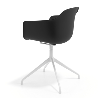 chaise de reunion blanc noir base pyramide plastique accoudoirs fixes 6