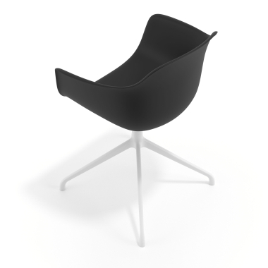 chaise de reunion blanc noir base pyramide plastique accoudoirs fixes 7