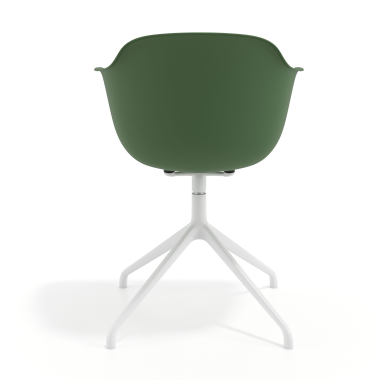 chaise de reunion blanc vert base pyramide plastique accoudoirs fixes 5