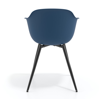 chaise de conference noir bleu 4 pattes plastique accoudoirs fixes 5