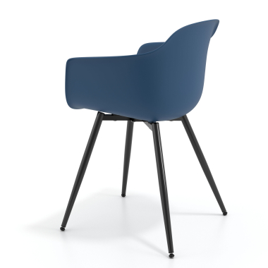 chaise de conference noir bleu 4 pattes plastique accoudoirs fixes 6