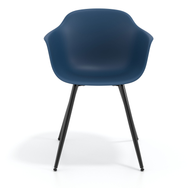 chaise de conference noir bleu 4 pattes plastique accoudoirs fixes 3