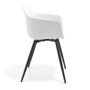 chaise de conference noir blanc 4 pattes plastique accoudoirs fixes 4