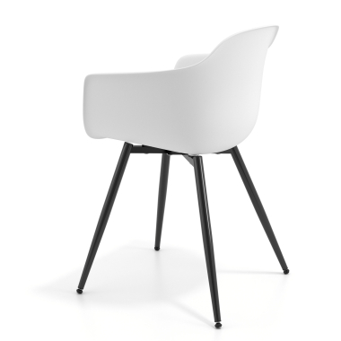 chaise de conference noir blanc 4 pattes plastique accoudoirs fixes 6